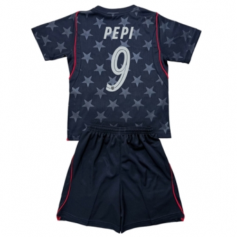 Billige Fotballdrakt Forente stater Ricardo Pepi #9 Replika Bortedraktsett Barn VM 2026 Kortermet (med bukser)